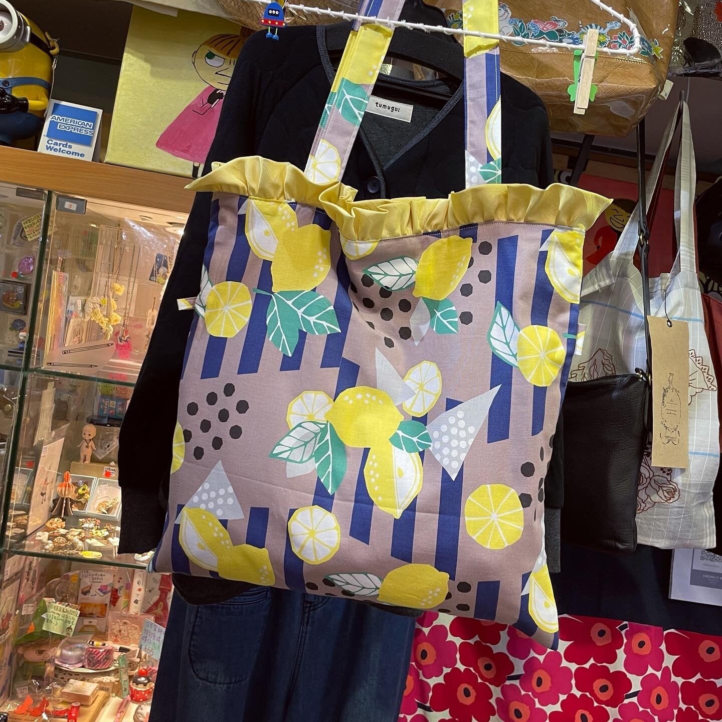 Handmade Lemon Tote Bag. Fabric from Japan
