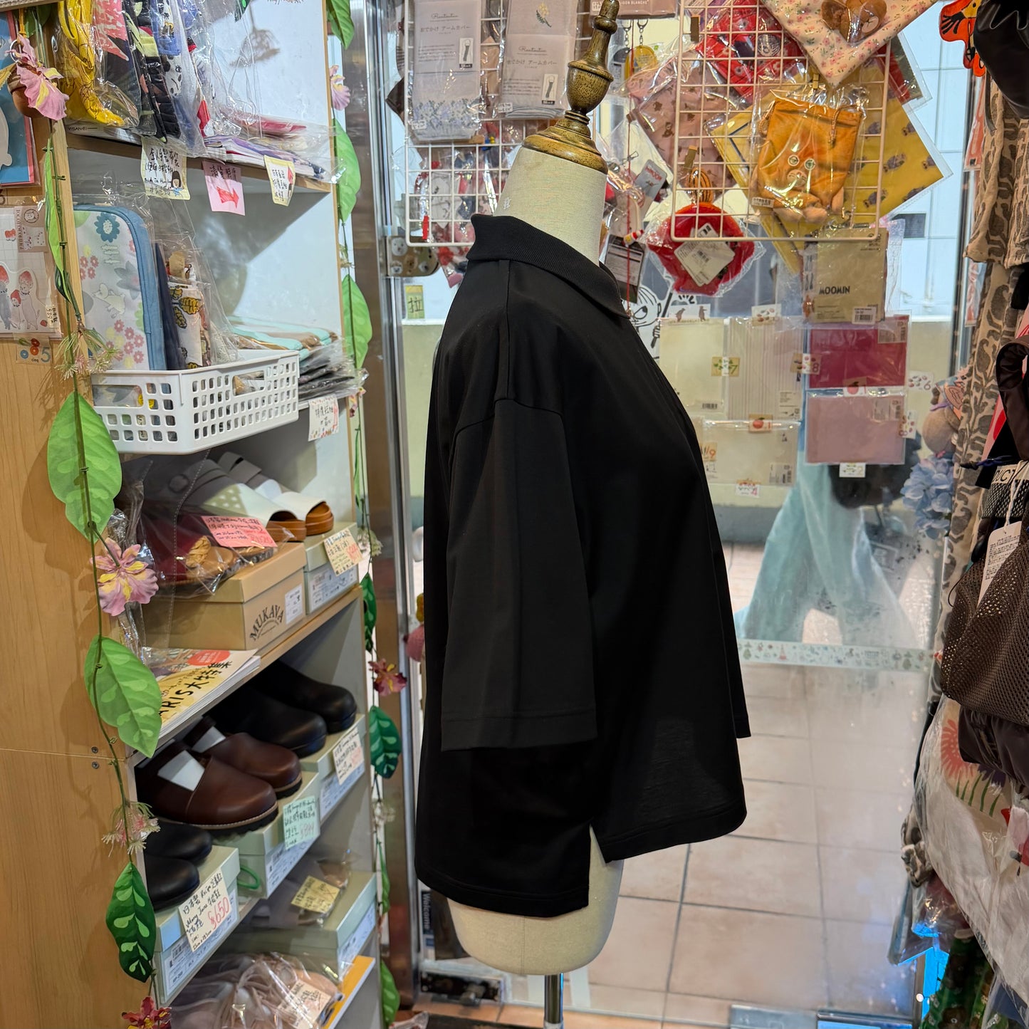 Mizuiro Ind Black Polo Shirt, made in Japan