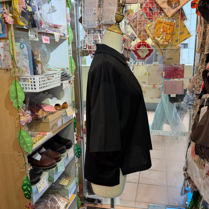 Mizuiro Ind Black Polo Shirt, made in Japan