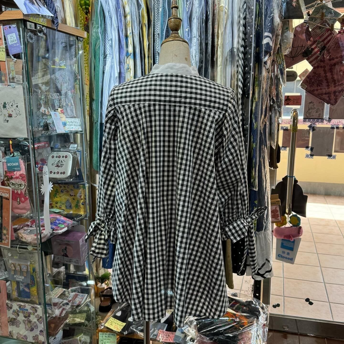 Sale- Drowse and Yet… Checked Ribbons Shirt, made in Japan