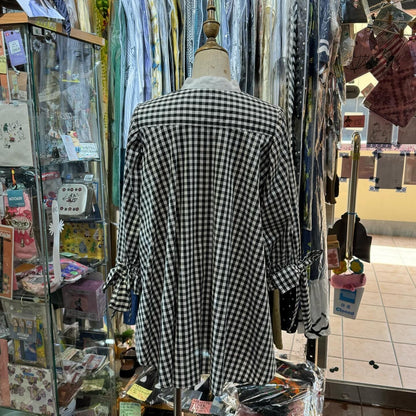 Sale- Drowse and Yet… Checked Ribbons Shirt, made in Japan