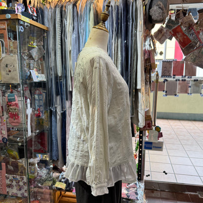 EXTRA30- Lueuf Ruffles Top, 2 Colors, made Japan