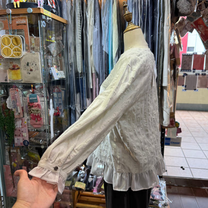 EXTRA30- Lueuf Ruffles Top, 2 Colors, made Japan