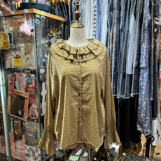 EXTRA20- RNA-N Beige Ruffles Shirt
