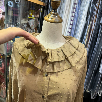 EXTRA30- RNA-N Beige Ruffles Shirt