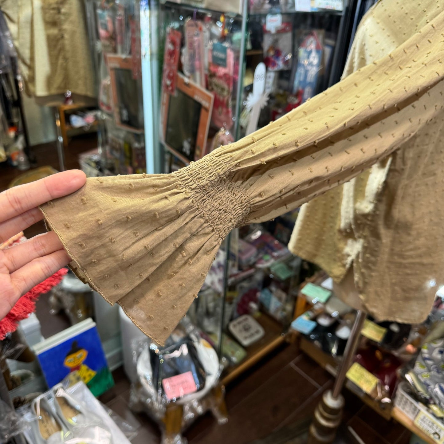 EXTRA20- RNA-N Beige Ruffles Shirt