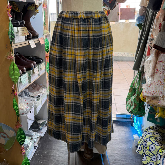 Sale- Nachukara Yellow Checked Skirt, made in Japan