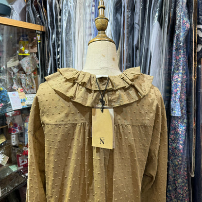 EXTRA30- RNA-N Beige Ruffles Shirt