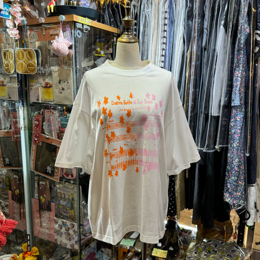 Sale- Miyao Music Staff White T-shirt, size M, made in Japan