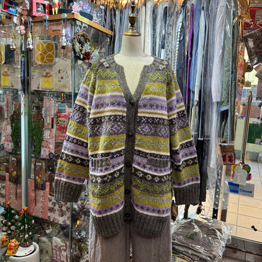 Sale- Tumugu Long Cardigan, Handmade in Peru