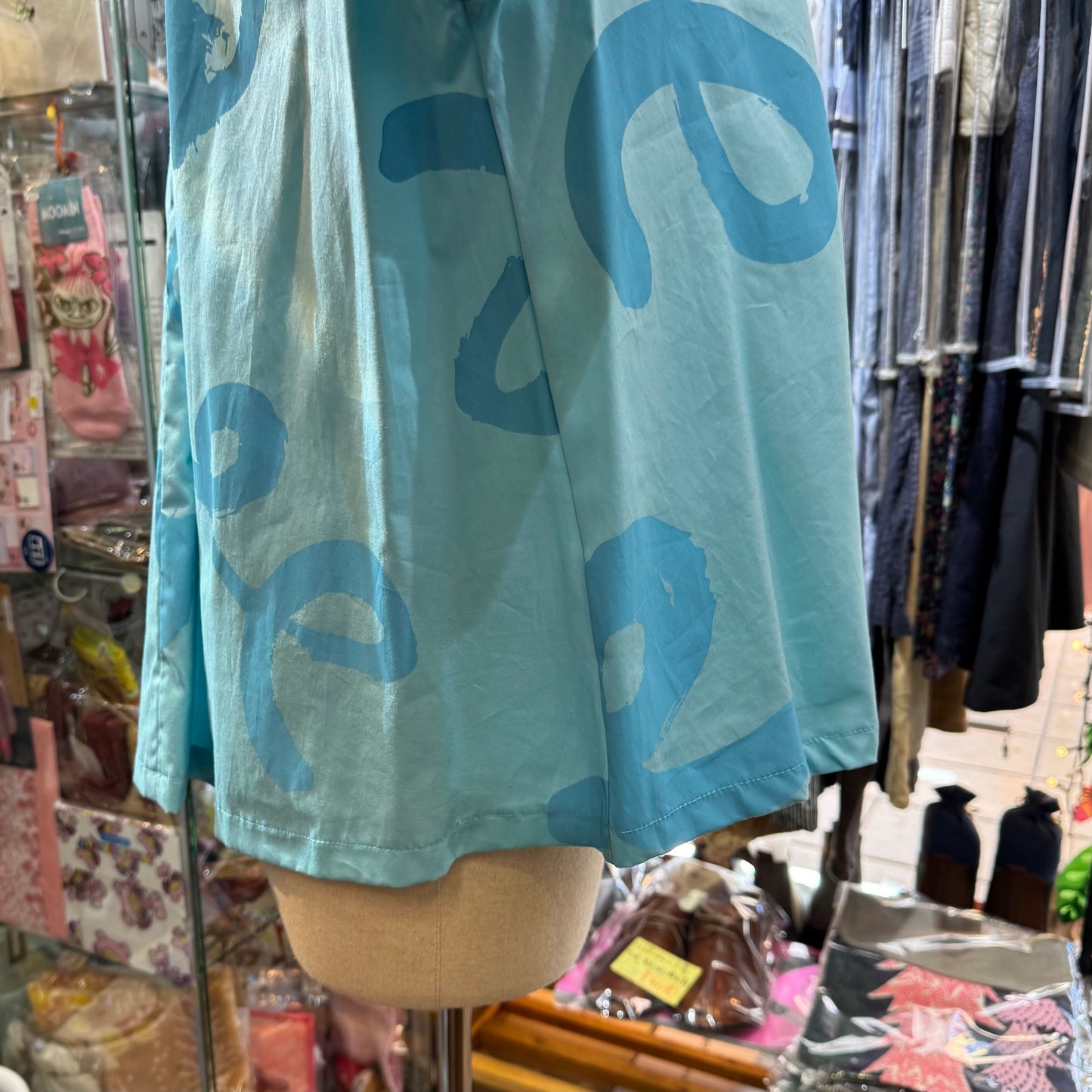 Sale- Frankygrow Light Blue Pleats Collars Top, size F2, made in Japan