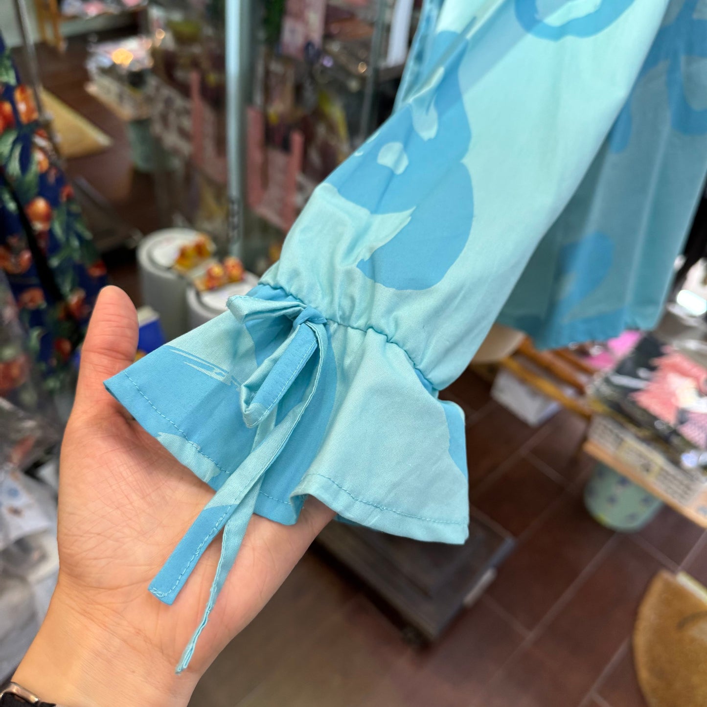 Sale- Frankygrow Light Blue Pleats Collars Top, size F2, made in Japan