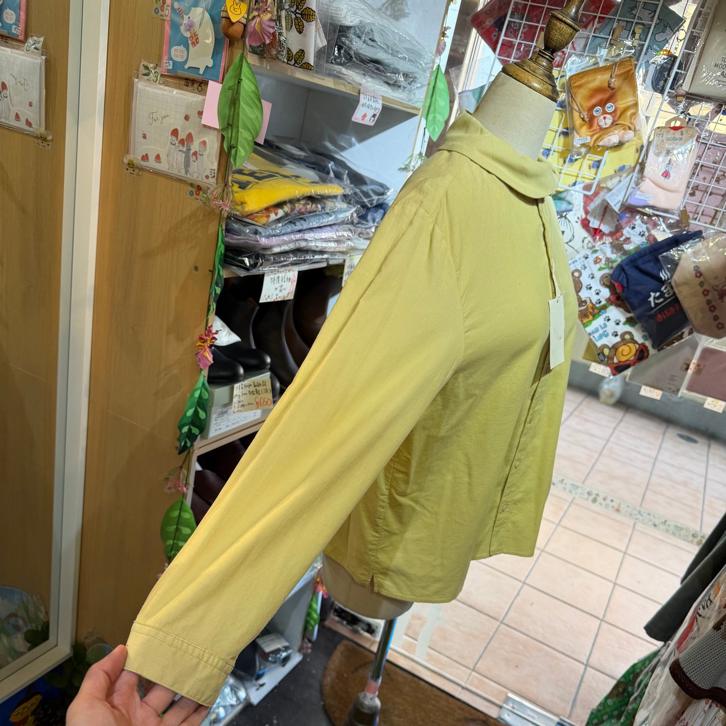 VM Yellow Round Collar Shirt, made in Japan