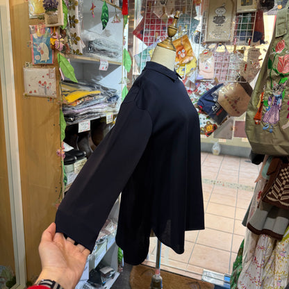 Siwaly fluid Long Blouse, 2 Colors, made in Japan