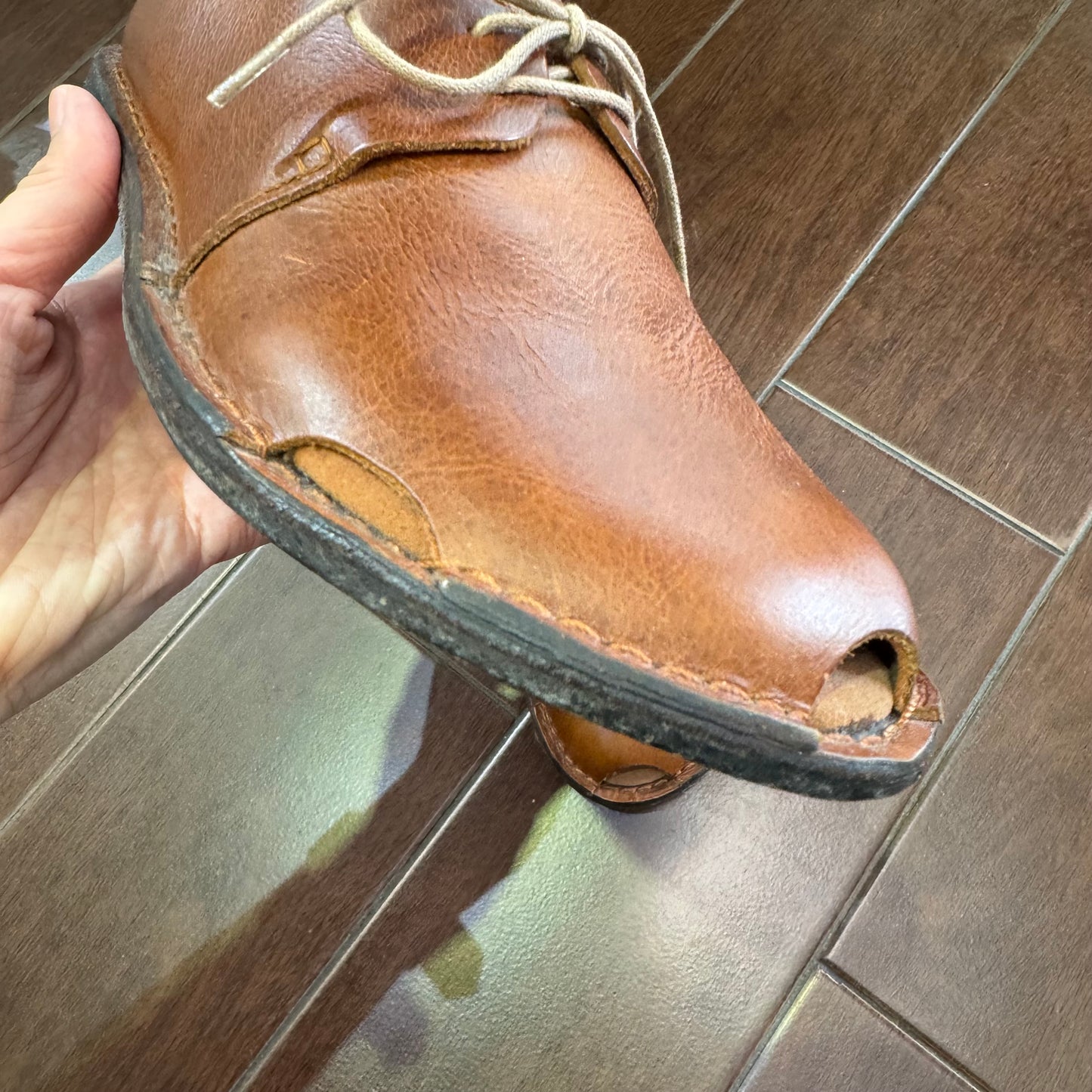 Sale- Diu Brown Leather Shoes, Size  M, made in Bangladesh