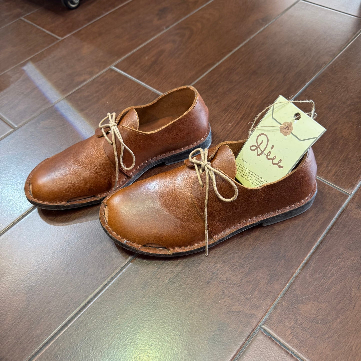 Sale- Diu Brown Leather Shoes, Size  M, made in Bangladesh