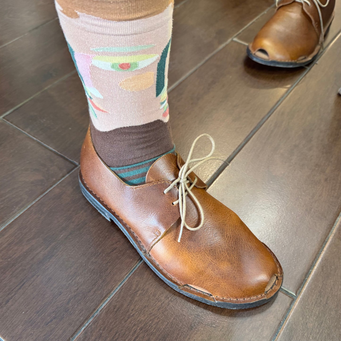 Sale- Diu Brown Leather Shoes, Size  M, made in Bangladesh