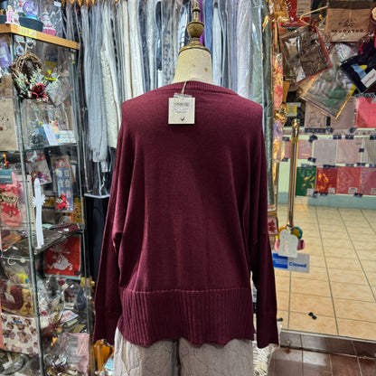 Tumugu Wine Cotton Cardigan