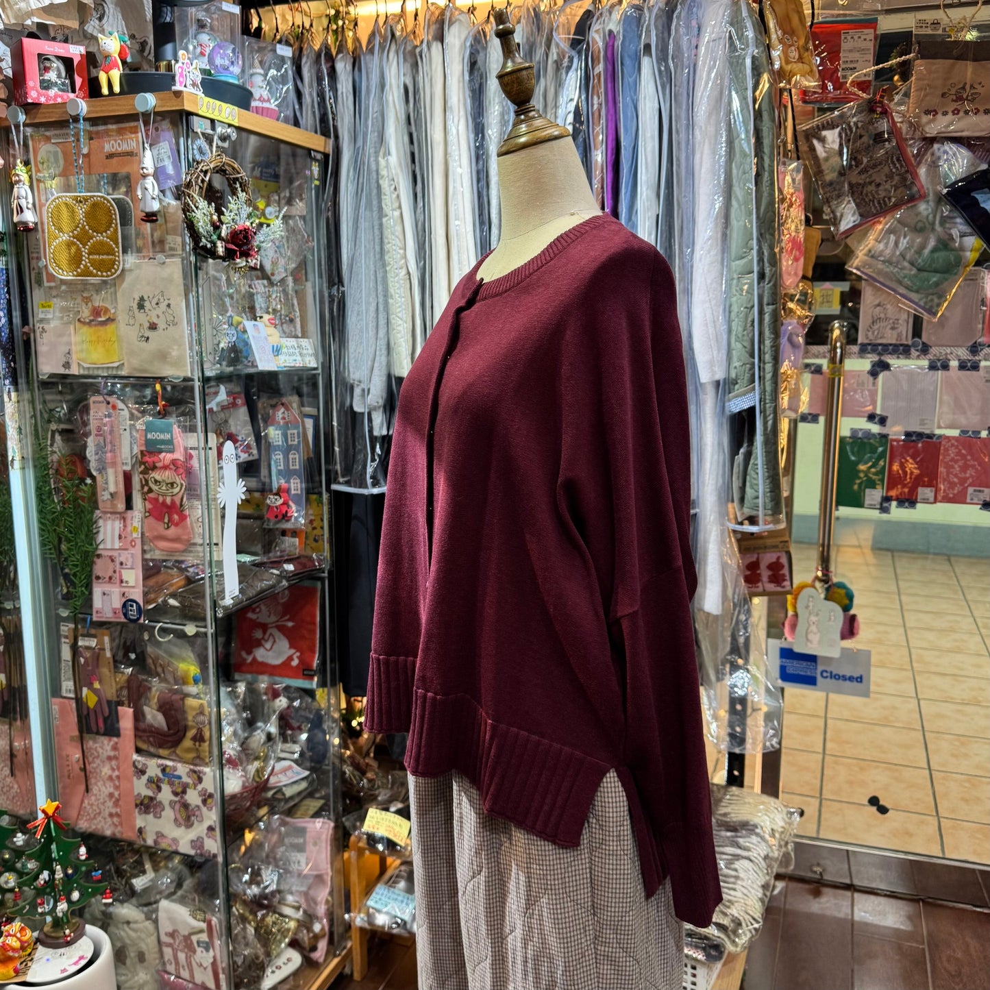 Tumugu Wine Cotton Cardigan