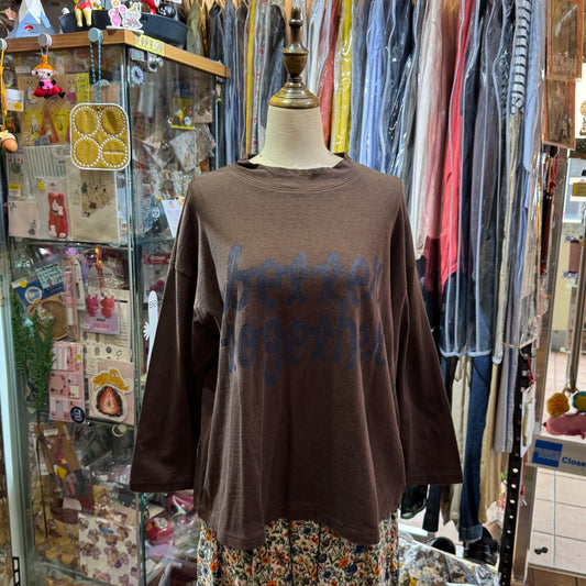 Tumugu Better Together Brown T-shirt, made in Japan