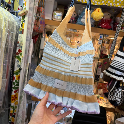 Tricotē MACRAME Handle Sheer Shoulder Bag, 2 Colos, made in Japan