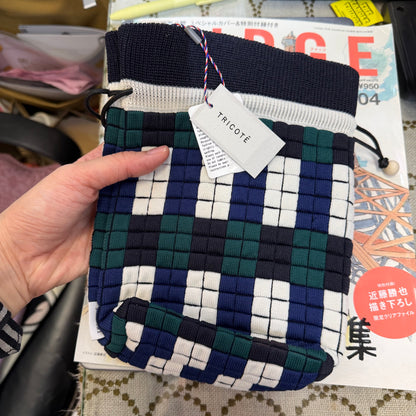 Tricotē Weaving PIXEL Pouch  Drawstring Bag, 2 Colors, made in Japan