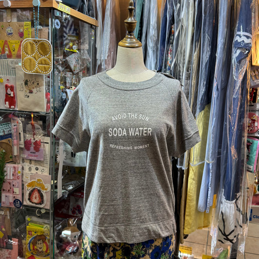 Ouvert Soda Water Grey T-shirt, made in Japan