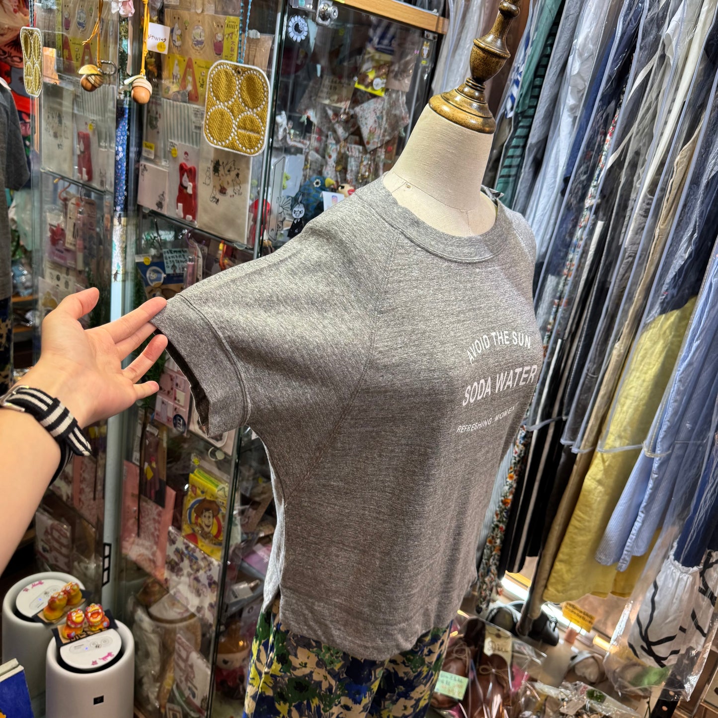 Ouvert Soda Water Grey T-shirt, made in Japan