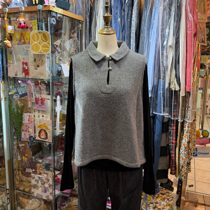 Ina Grey Wool Vest Top, made in Japan
