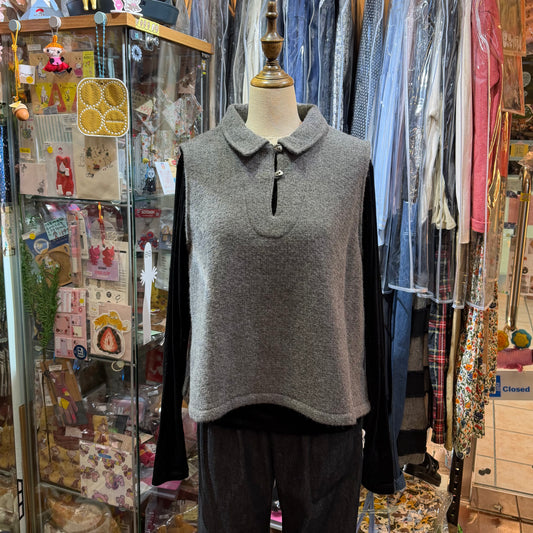 Ina Grey Wool Vest Top, made in Japan