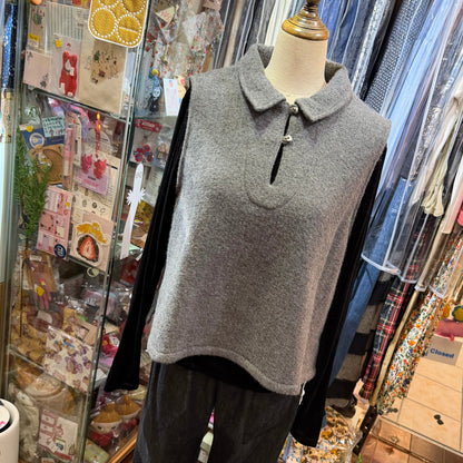 Ina Grey Wool Vest Top, made in Japan