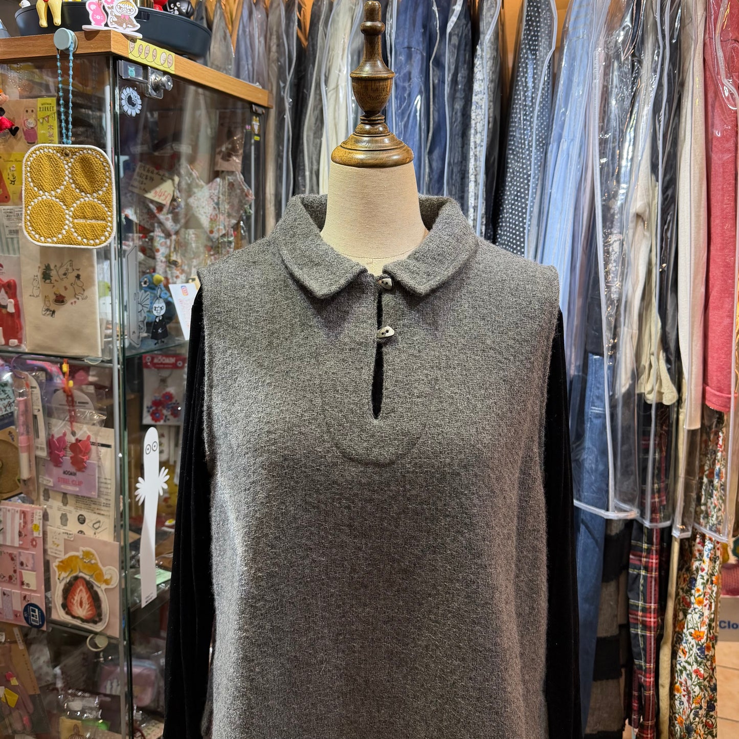 Ina Grey Wool Vest Top, made in Japan