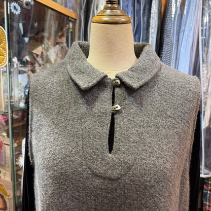 Ina Grey Wool Vest Top, made in Japan