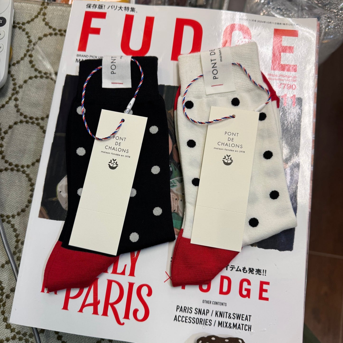 Pont de Chalons Polka Socks, 3 Colors, made in Japan