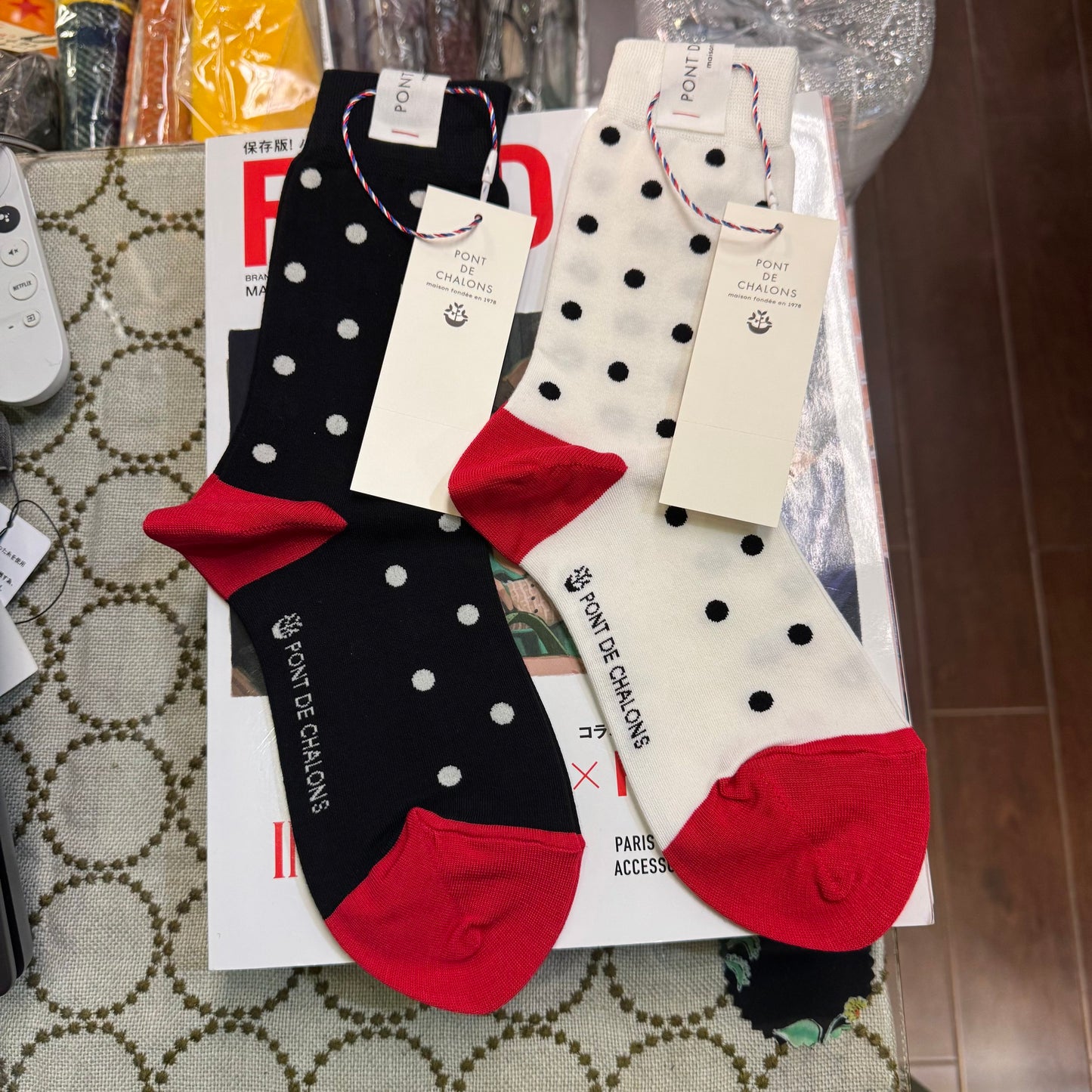 Pont de Chalons Polka Socks, 3 Colors, made in Japan