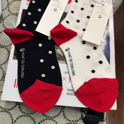 Pont de Chalons Polka Socks, 3 Colors, made in Japan