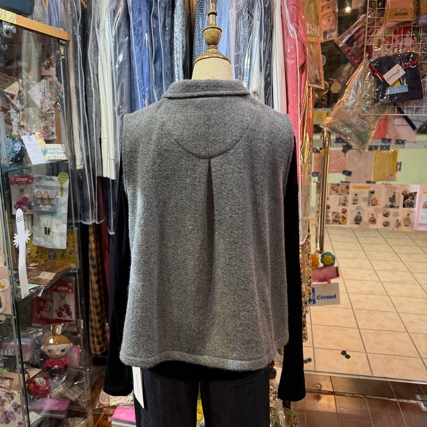 Ina Grey Wool Vest Top, made in Japan