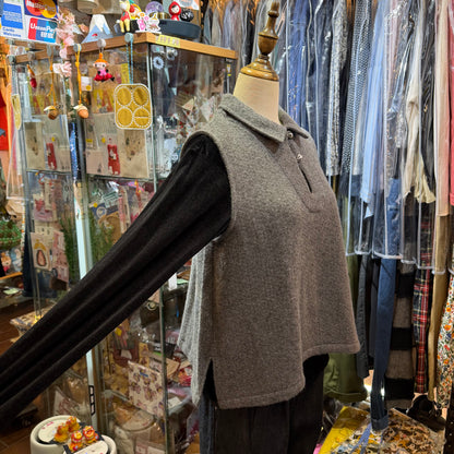 Ina Grey Wool Vest Top, made in Japan