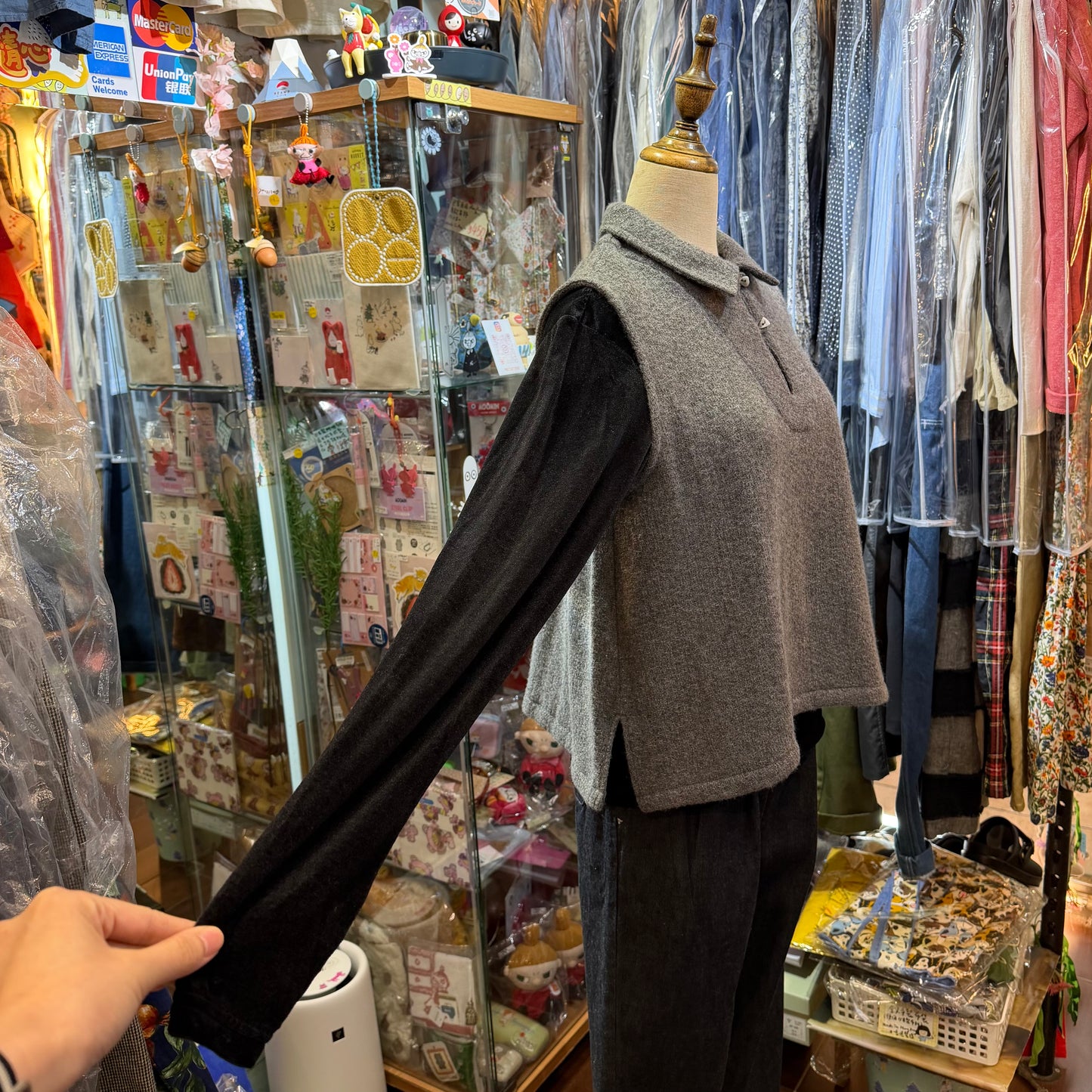 Ina Grey Wool Vest Top, made in Japan