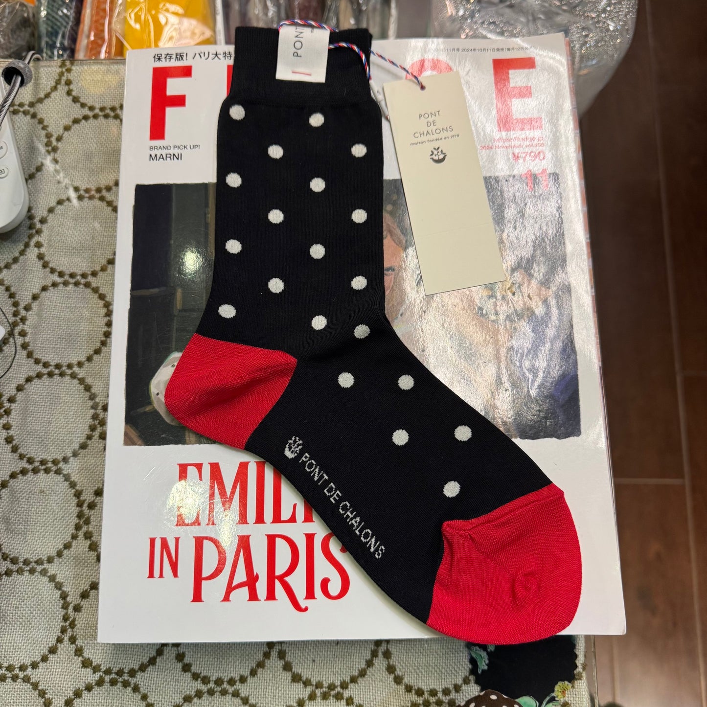 Pont de Chalons Polka Socks, 3 Colors, made in Japan