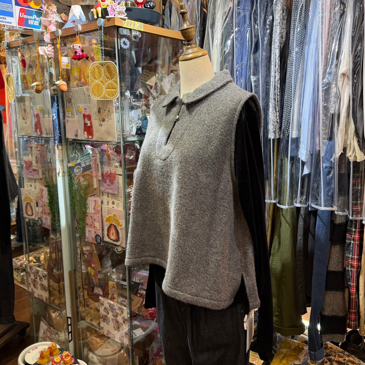 Ina Grey Wool Vest Top, made in Japan