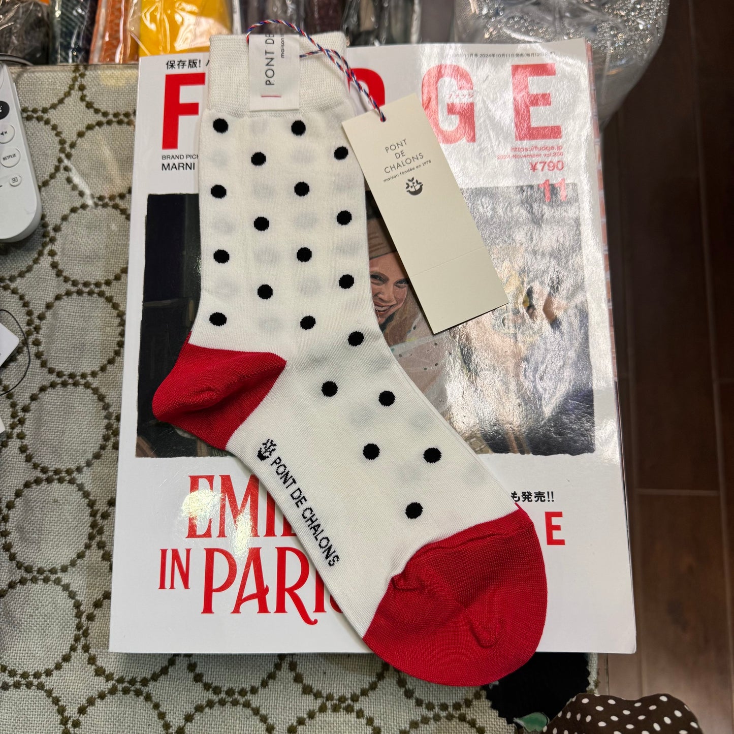 Pont de Chalons Polka Socks, 3 Colors, made in Japan