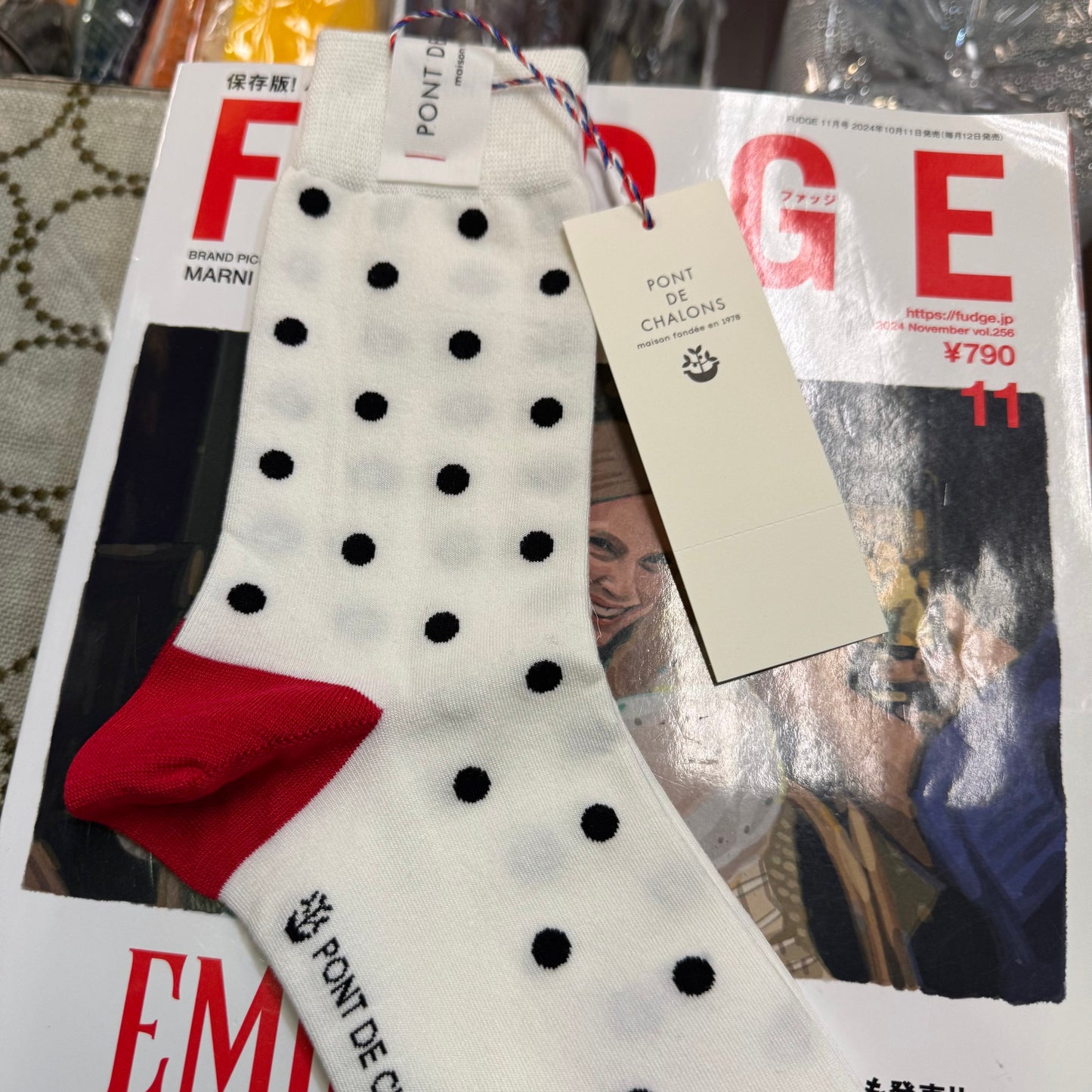 Pont de Chalons Polka Socks, 3 Colors, made in Japan