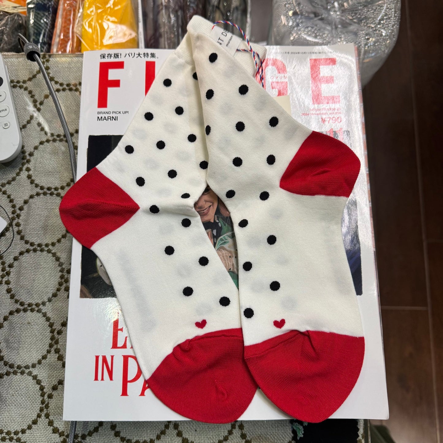 Pont de Chalons Polka Socks, 3 Colors, made in Japan