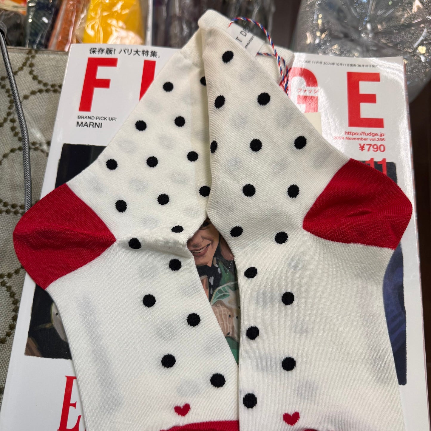 Pont de Chalons Polka Socks, 3 Colors, made in Japan