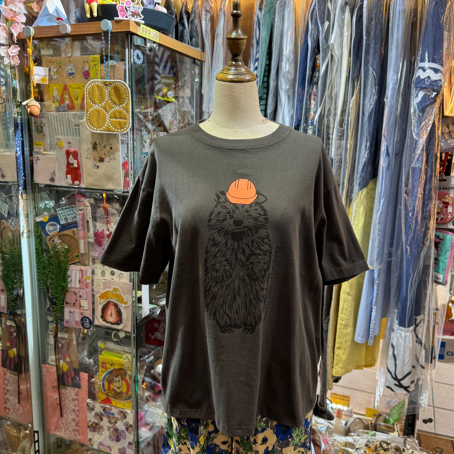 All hours Otter Charcoal T-shirt, made in Japan