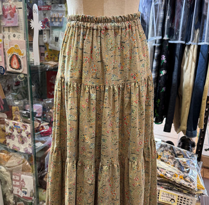 Vent d Ouest x Liberty London HOKKOH Animals Beige Skirt, made in Japan