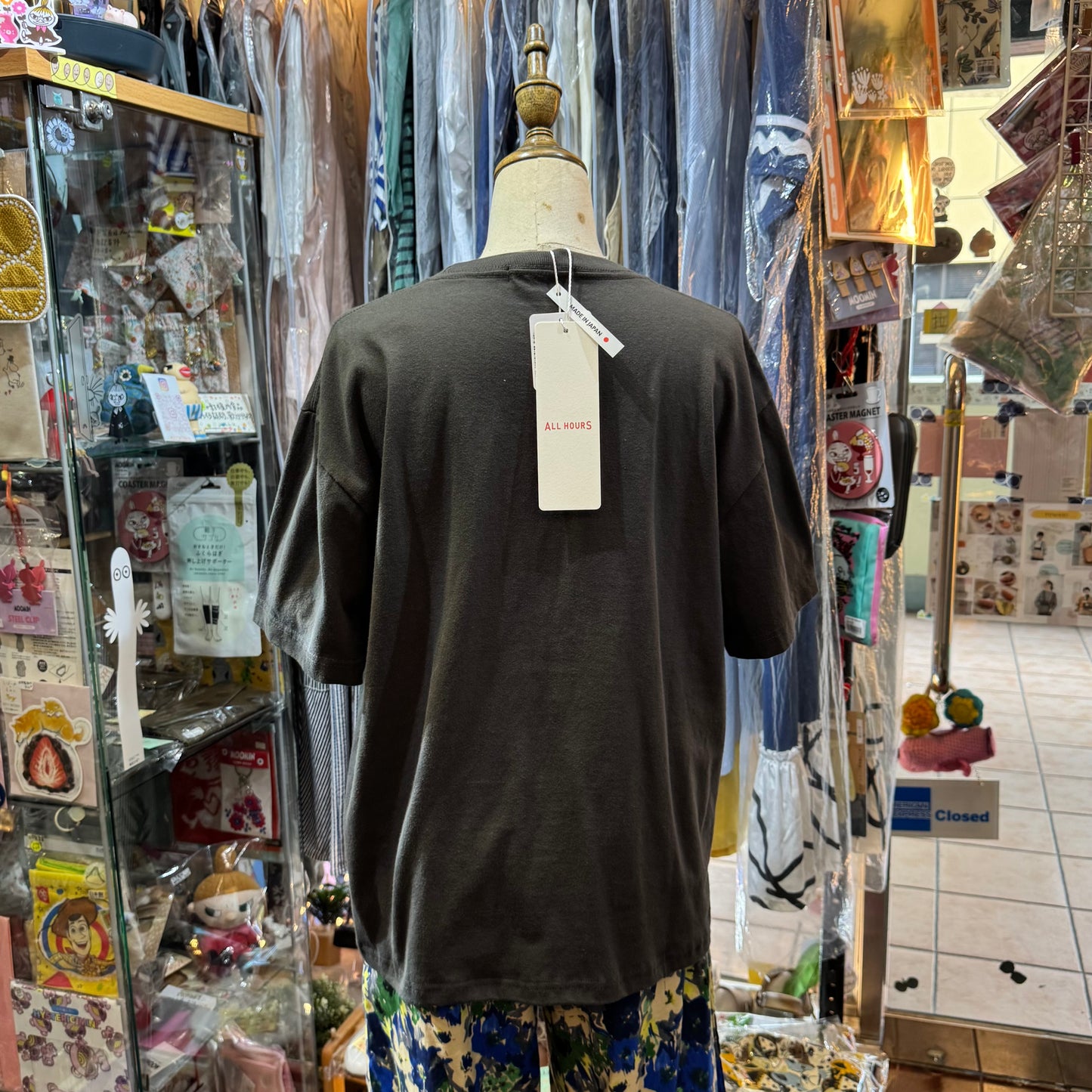 All hours Otter Charcoal T-shirt, made in Japan