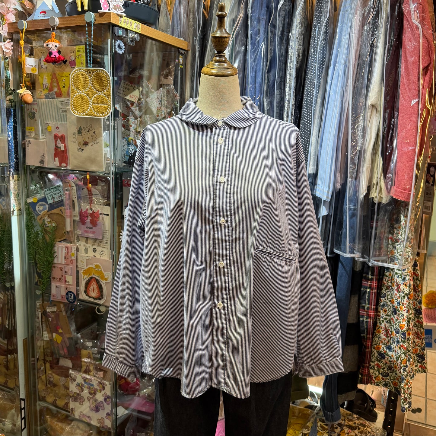 DMG Blue Striped Shirt, made in Japan