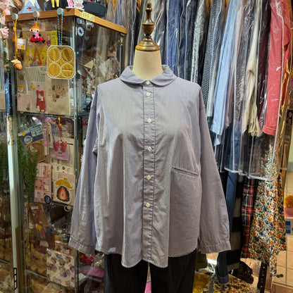 DMG Blue Striped Shirt, made in Japan